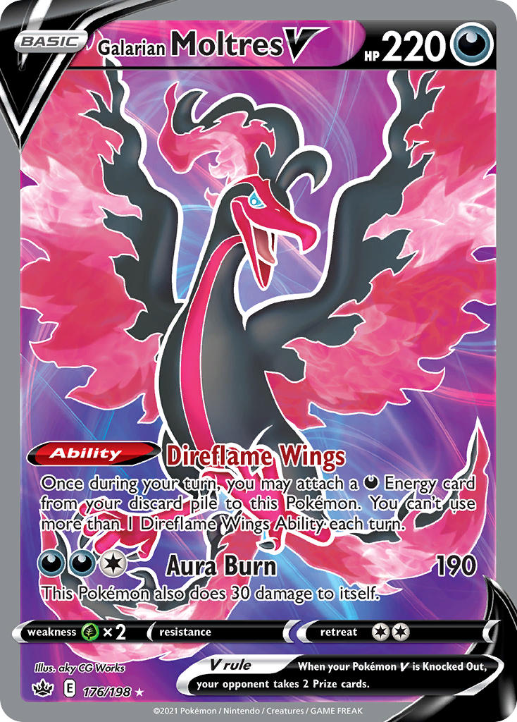 Pokemon TCG Galarian Moltres V 176/198 - Chilling Reign