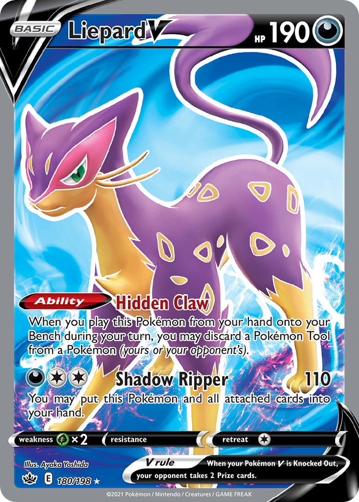 Pokemon TCG Liepard V 180/198 - Chilling Reign
