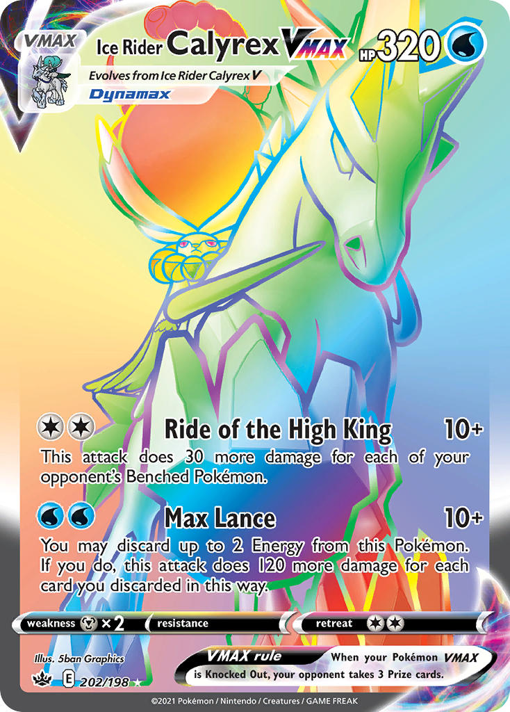 Pokemon TCG Ice Rider Calyrex VMAX 202/198 - Chilling Reign