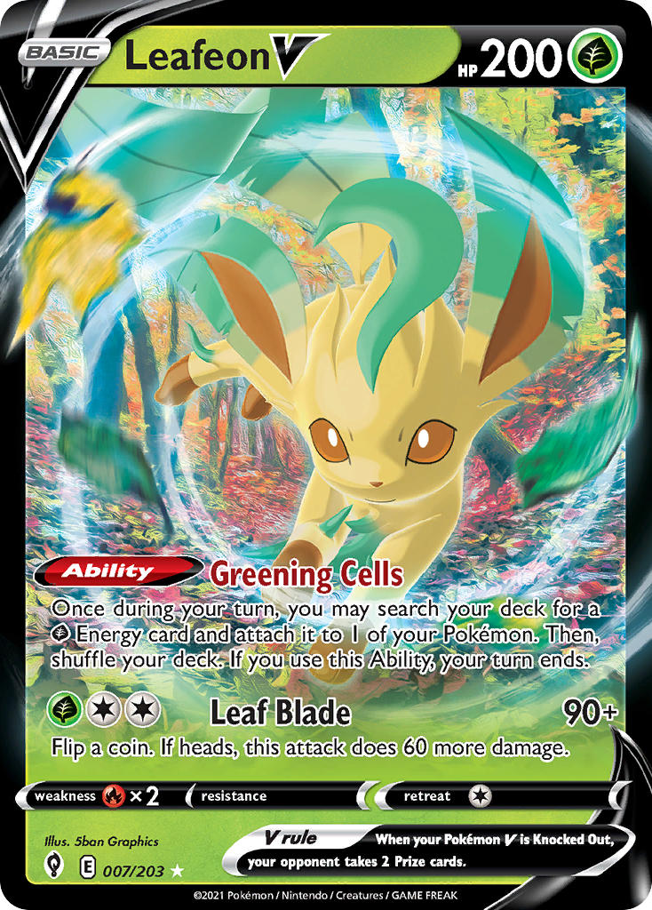 Pokemon TCG Leafeon V 007/203 - Evolving Skies