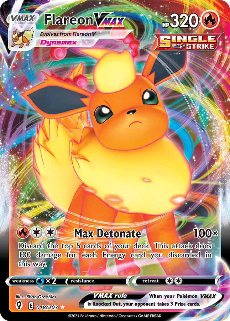 Pokemon TCG Flareon VMAX 018/203 - Evolving Skies