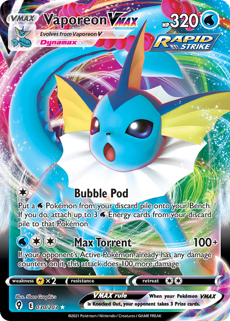 Pokemon TCG Vaporeon VMAX 030/203 - Evolving Skies