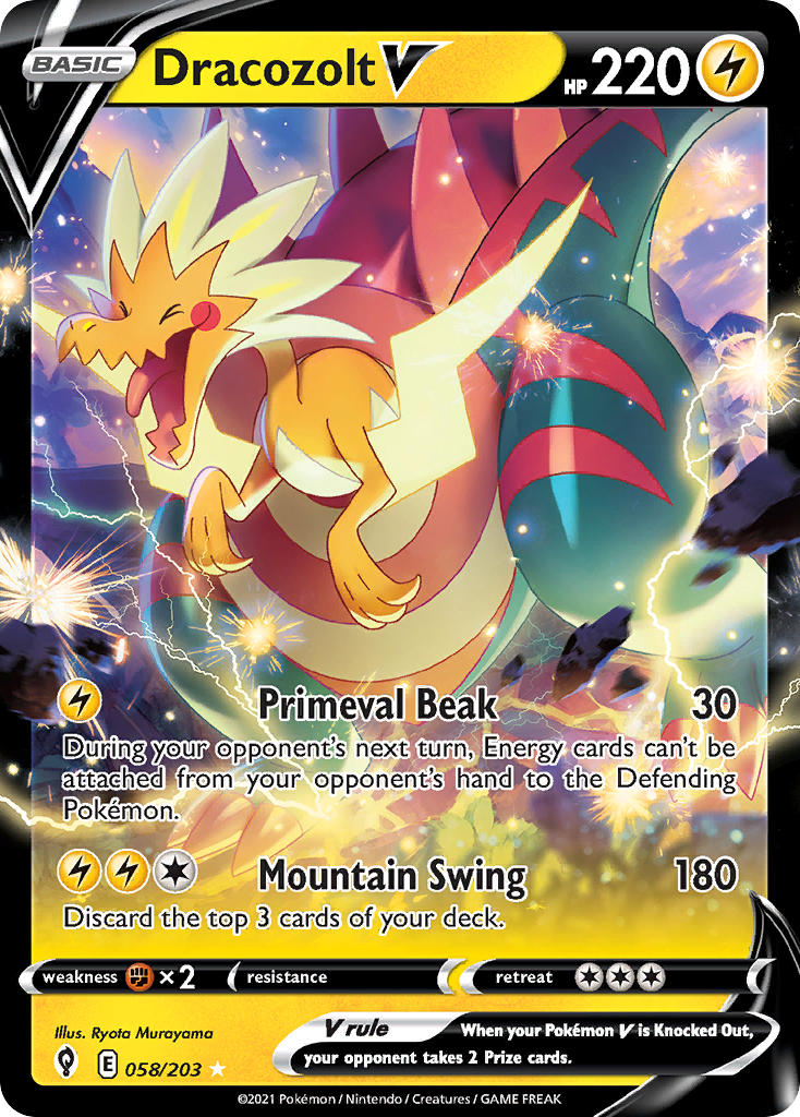 Pokemon TCG Dracozolt V 058/203 - Evolving Skies