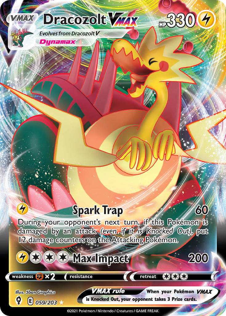 Pokemon TCG Dracozolt VMAX 059/203 - Evolving Skies