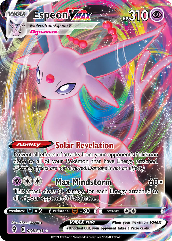 Pokemon TCG Espeon VMAX 065/203 - Evolving Skies