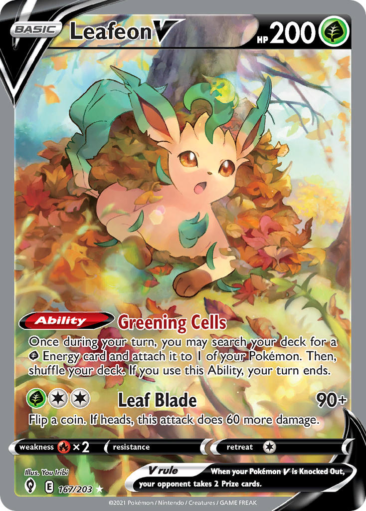 Pokemon TCG Leafeon V 167/203 - Evolving Skies