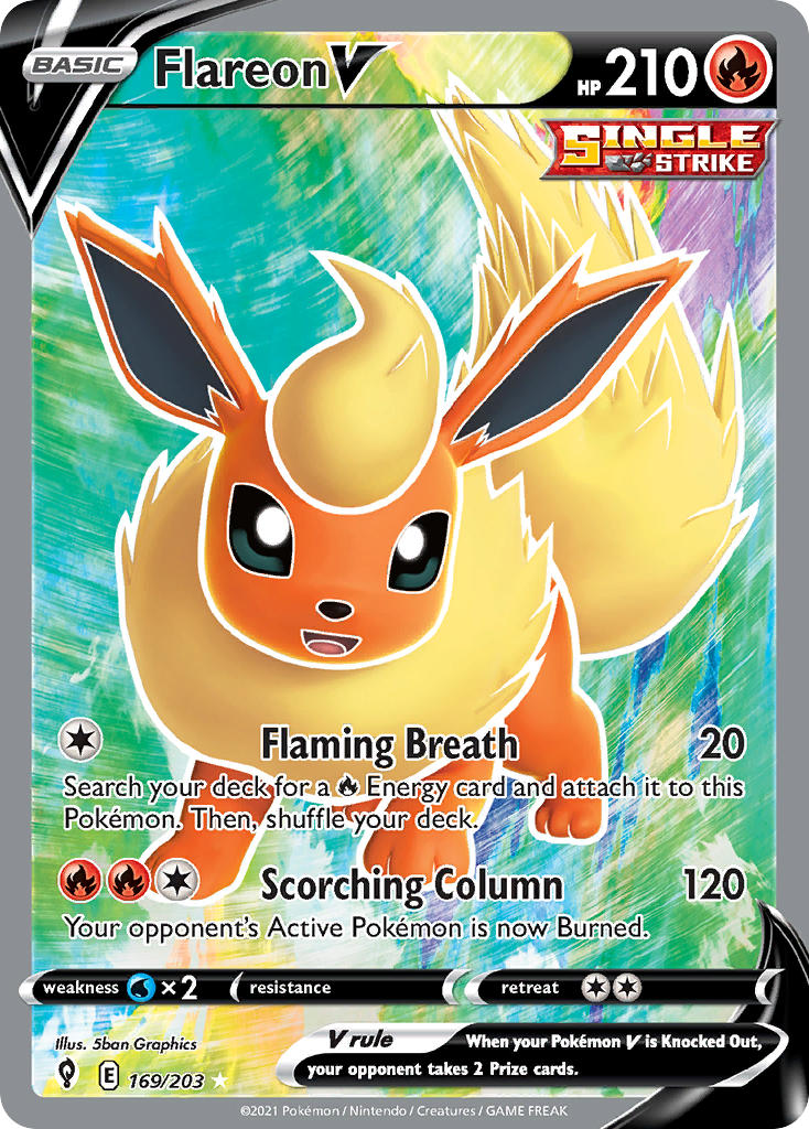 Pokemon TCG Flareon V 169/203 - Evolving Skies