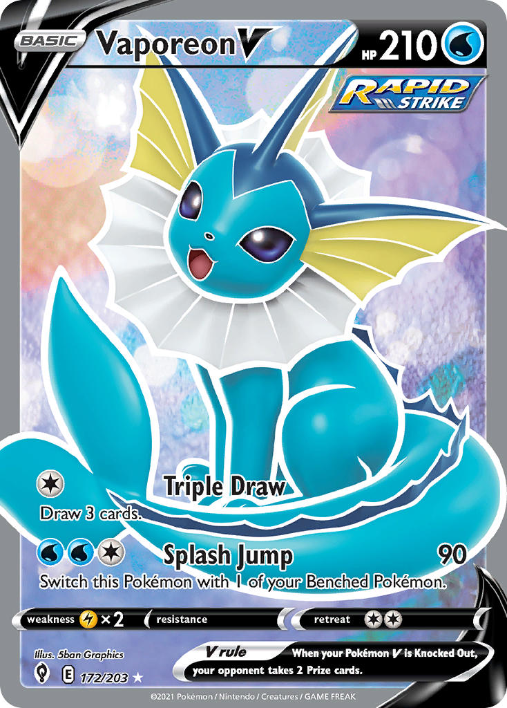 Pokemon TCG Vaporeon V 172/203 - Evolving Skies