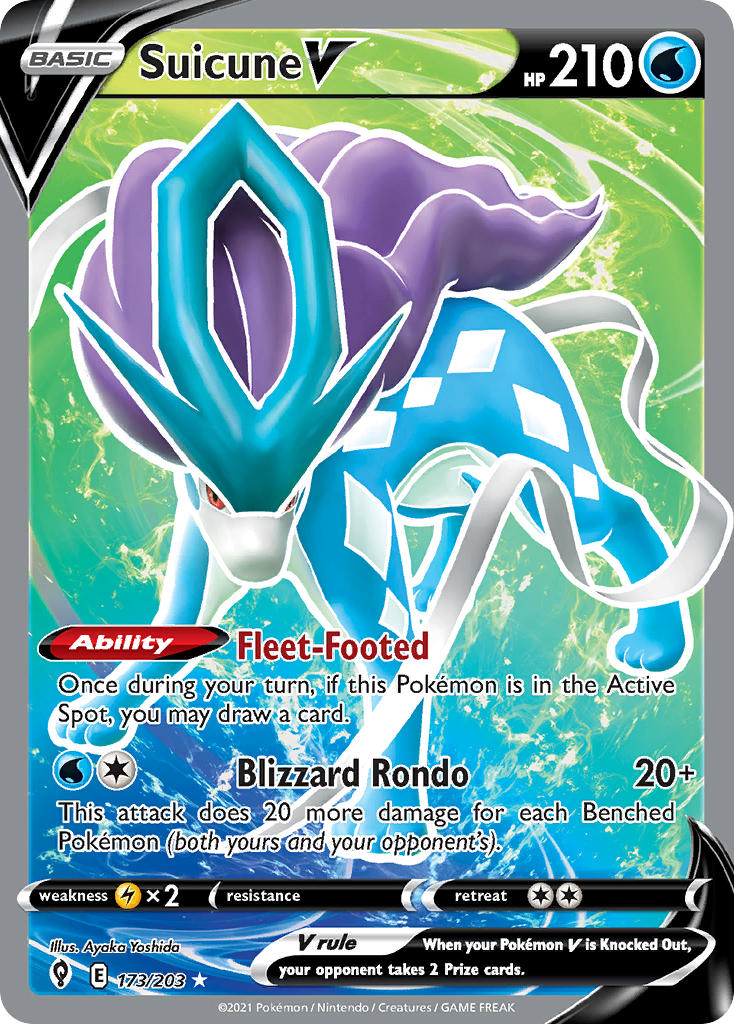 Pokemon TCG Suicune V 173/203 - Evolving Skies