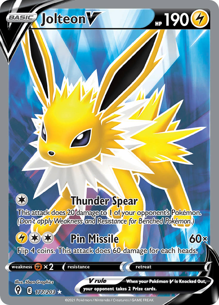 Pokemon TCG Jolteon V 177/203 - Evolving Skies