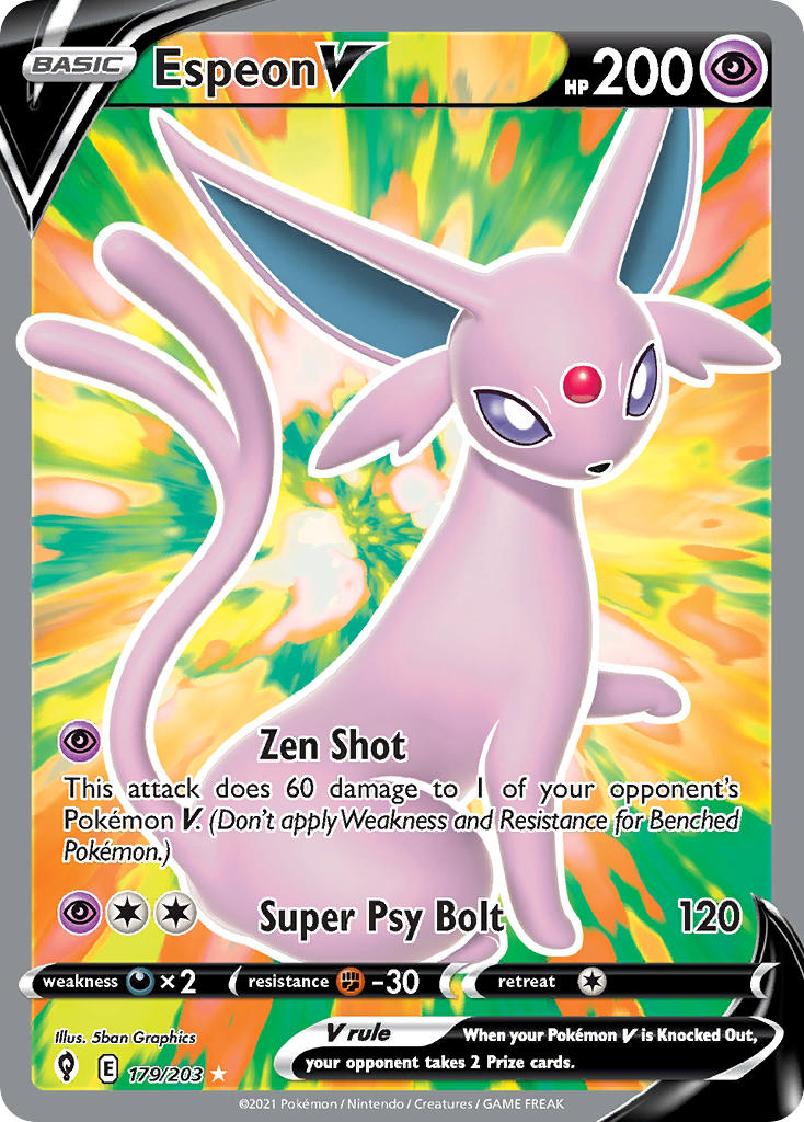 Pokemon TCG Espeon V 179/203 - Evolving Skies