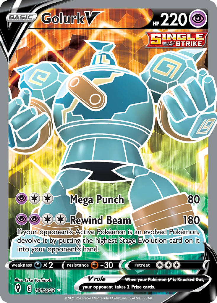 Pokemon TCG Golurk V 181/203 - Evolving Skies