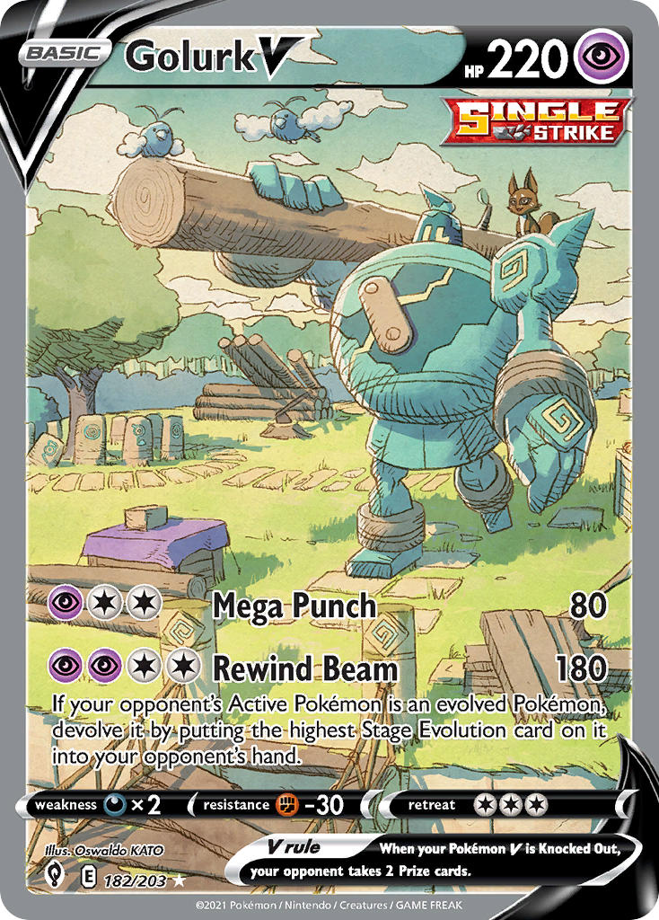 Pokemon TCG Golurk V 182/203 - Evolving Skies