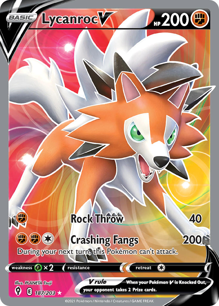 Pokemon TCG Lycanroc V 187/203 - Evolving Skies