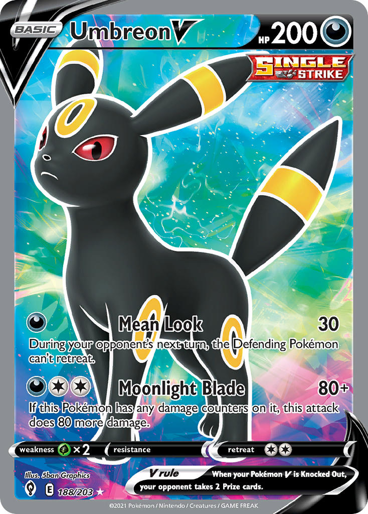 Pokemon TCG Umbreon V 188/203 - Evolving Skies
