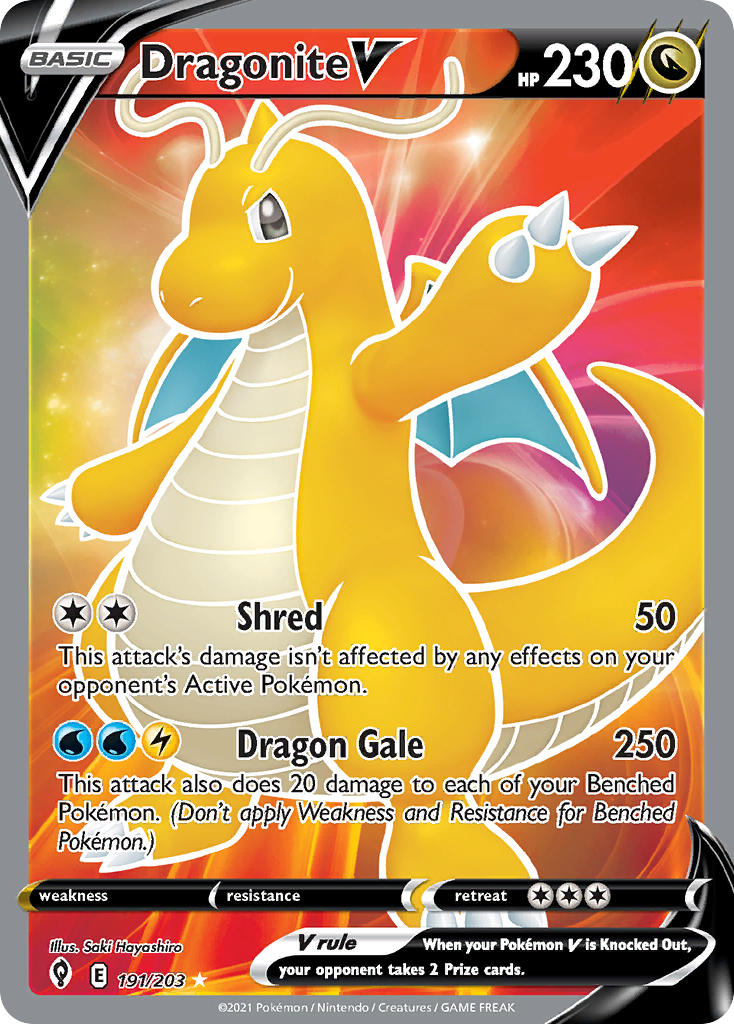 Pokemon TCG Dragonite V 191/203 - Evolving Skies