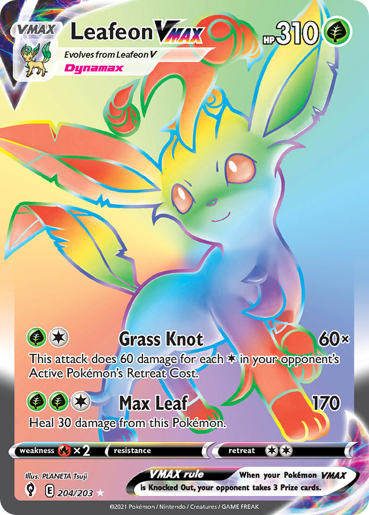 Pokemon TCG Leafeon VMAX 204/203 - Evolving Skies