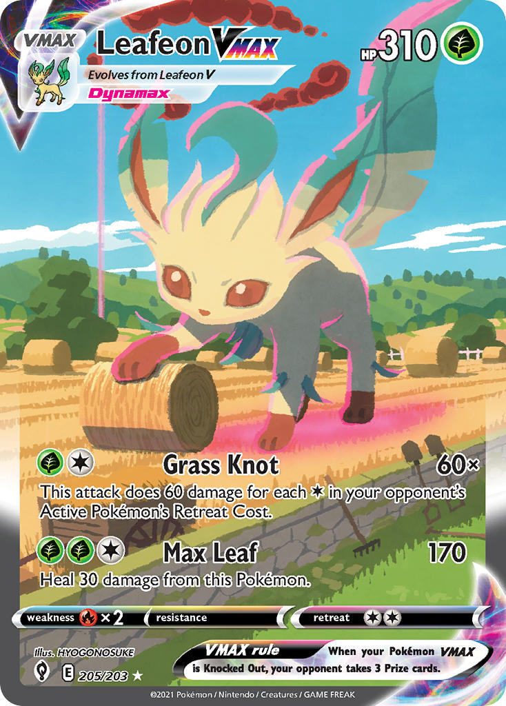 Pokemon TCG Leafeon VMAX 205/203 - Evolving Skies
