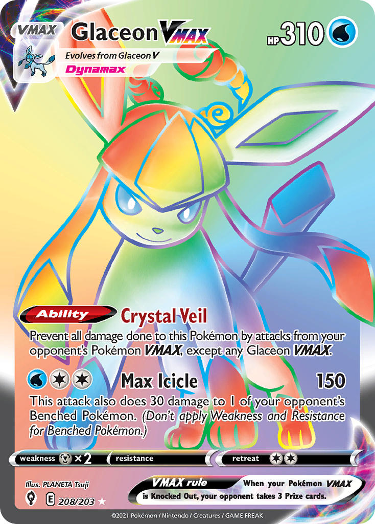 Pokemon TCG Glaceon VMAX 208/203 - Evolving Skies