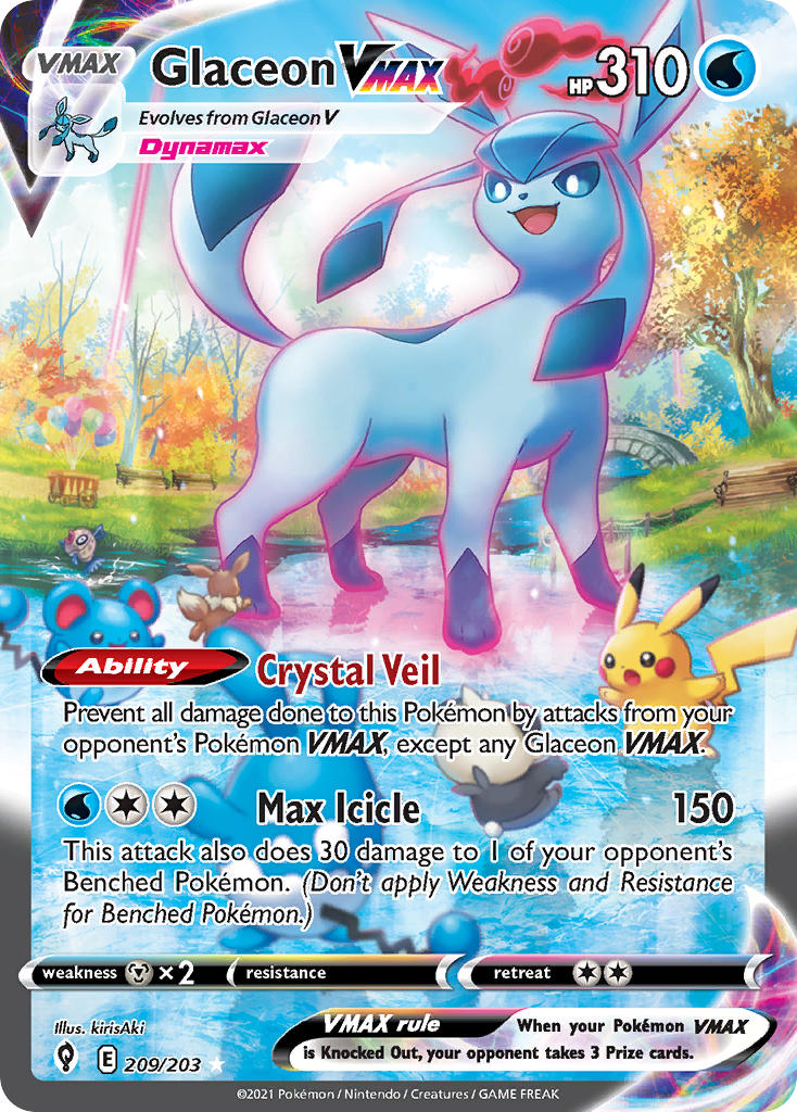 Pokemon TCG Glaceon VMAX 209/203 - Evolving Skies