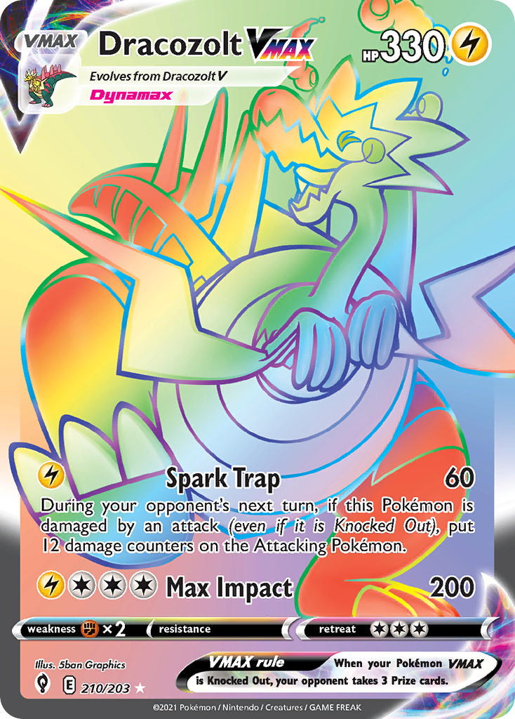 Pokemon TCG Dracozolt VMAX 210/203 - Evolving Skies