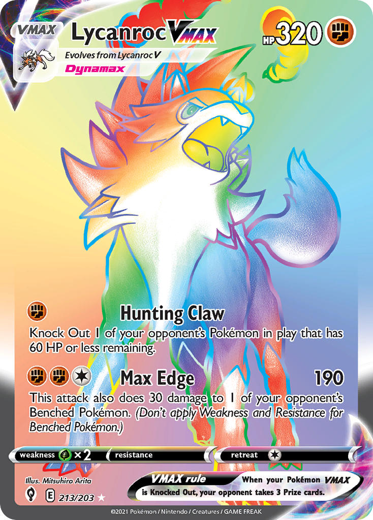 Pokemon TCG Lycanroc VMAX 213/203 - Evolving Skies