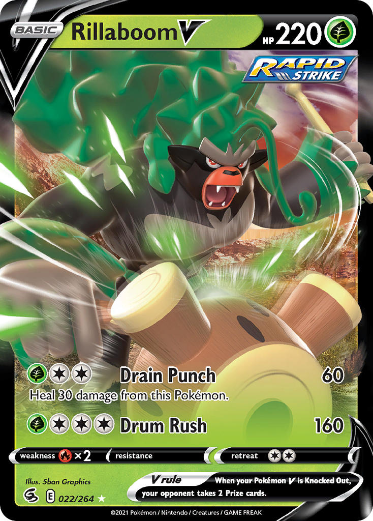 Pokemon TCG Rillaboom V 022/264 - Fusion Strike