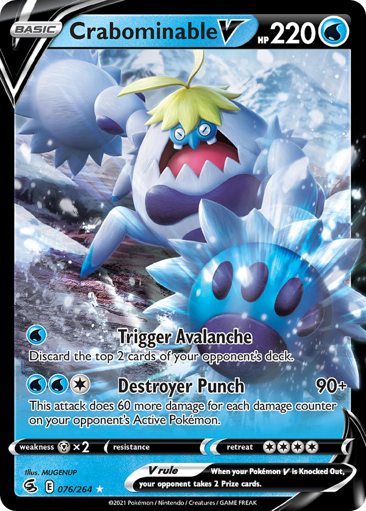 Pokemon TCG Crabominable V 076/264 - Fusion Strike
