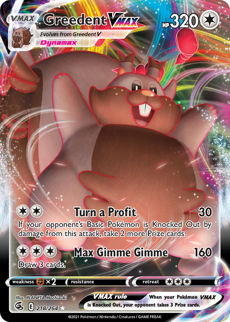 Pokemon TCG Greedent VMAX 218/264 - Fusion Strike
