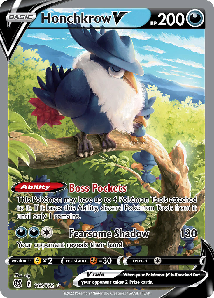Pokemon TCG Honchkrow V 162/172 - Brilliant Stars