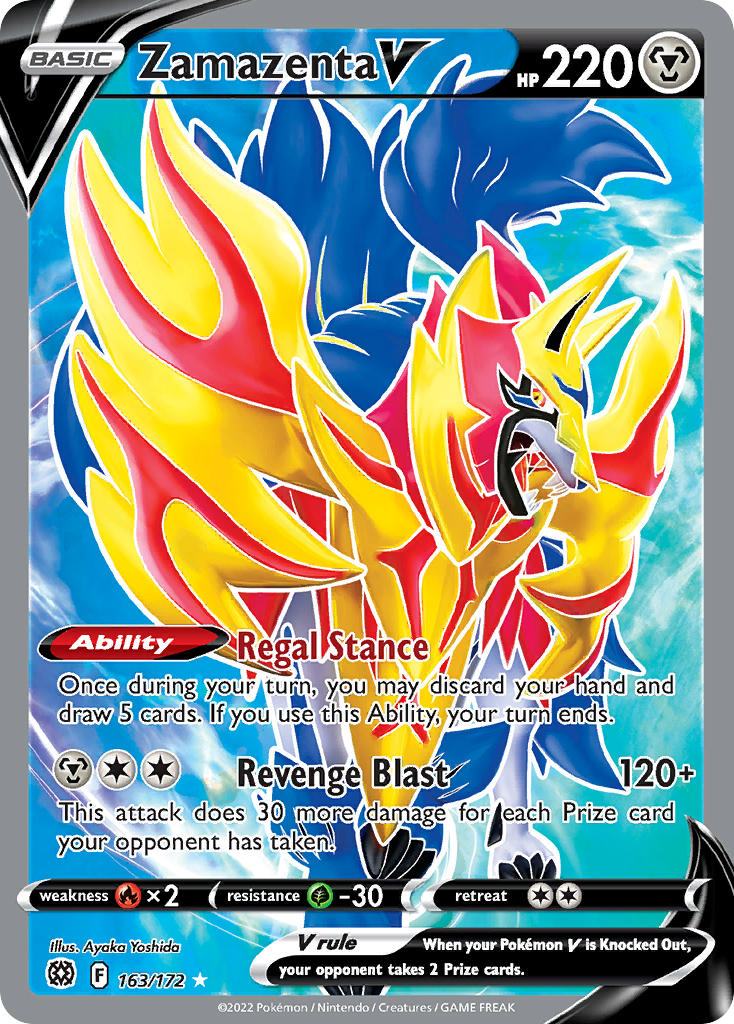Pokemon TCG Zamazenta V 163/172 - Brilliant Stars