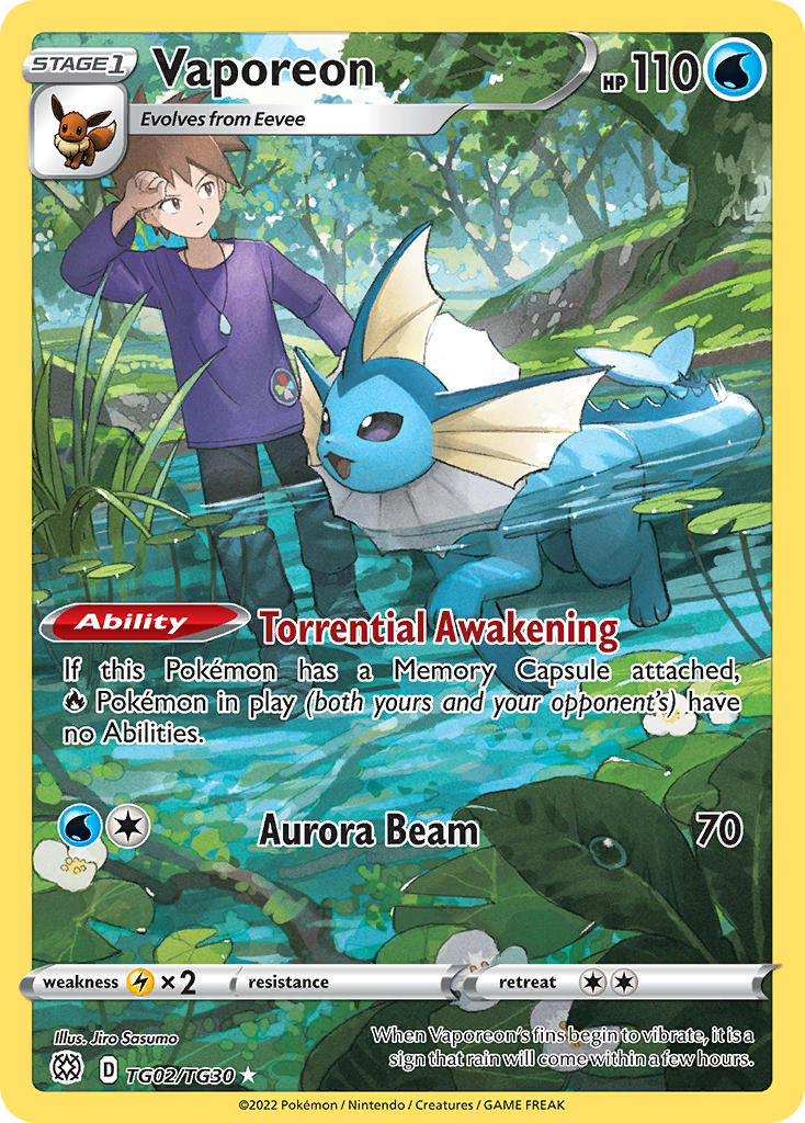 Pokemon TCG Vaporeon TG02/TG30 - Brilliant Stars