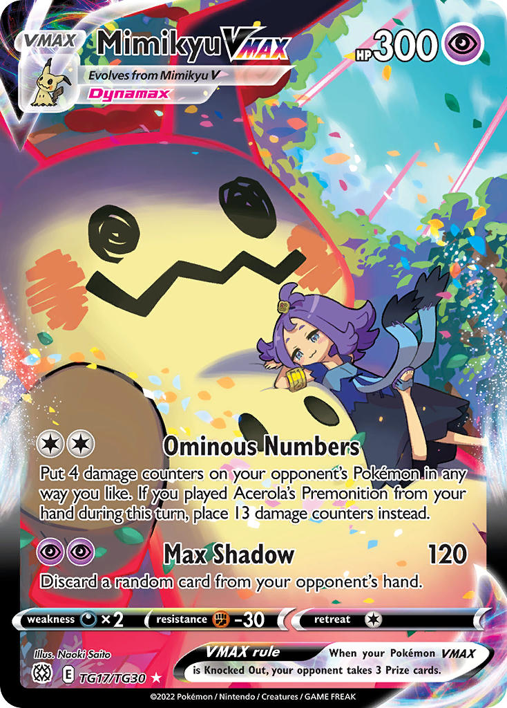 Pokemon TCG Mimikyu VMAX TG17/TG30 - Brilliant Stars
