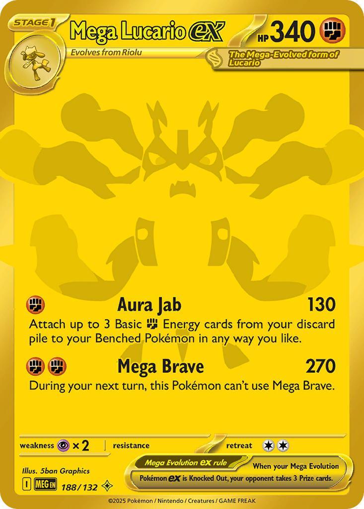 Mega Lucario ex 188/132 Mega Evolution Pokémon card | Pokebundles Ireland