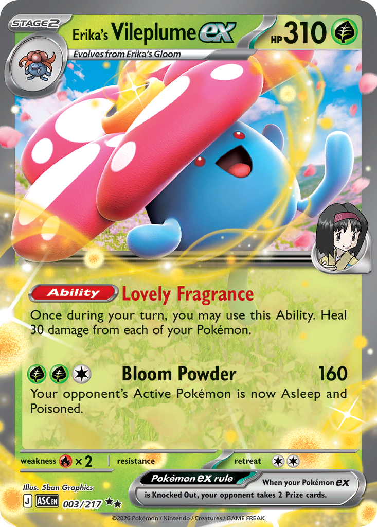 Pokemon TCG Erika's Vileplume ex 003/217 - Ascended Heroes