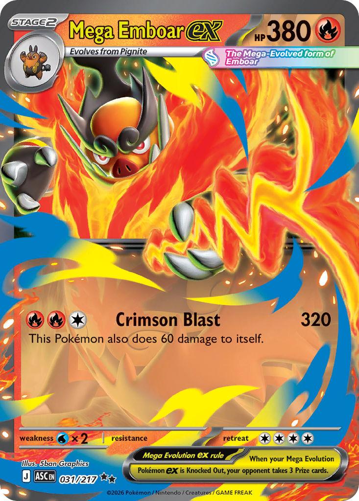 Pokemon TCG Mega Emboar ex 031/217 - Ascended Heroes