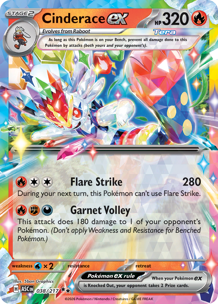 Pokemon TCG Cinderace ex 038/217 - Ascended Heroes