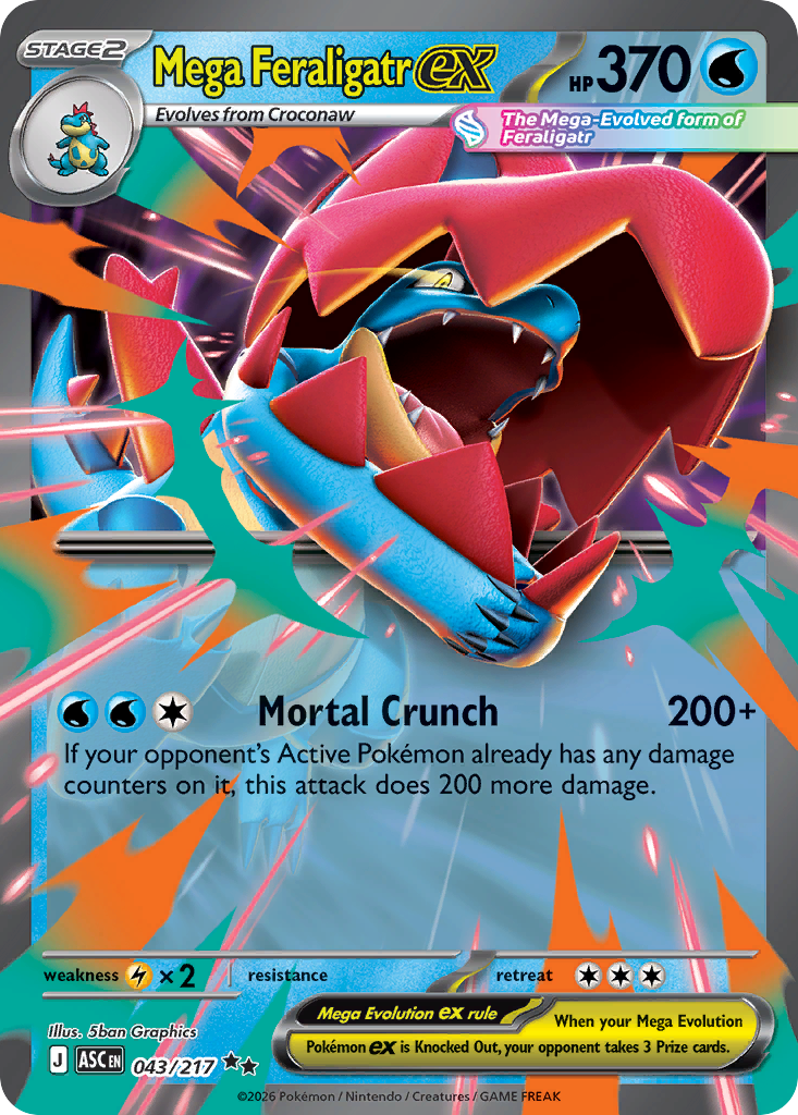 Pokemon TCG Mega Feraligatr ex 043/217 - Ascended Heroes