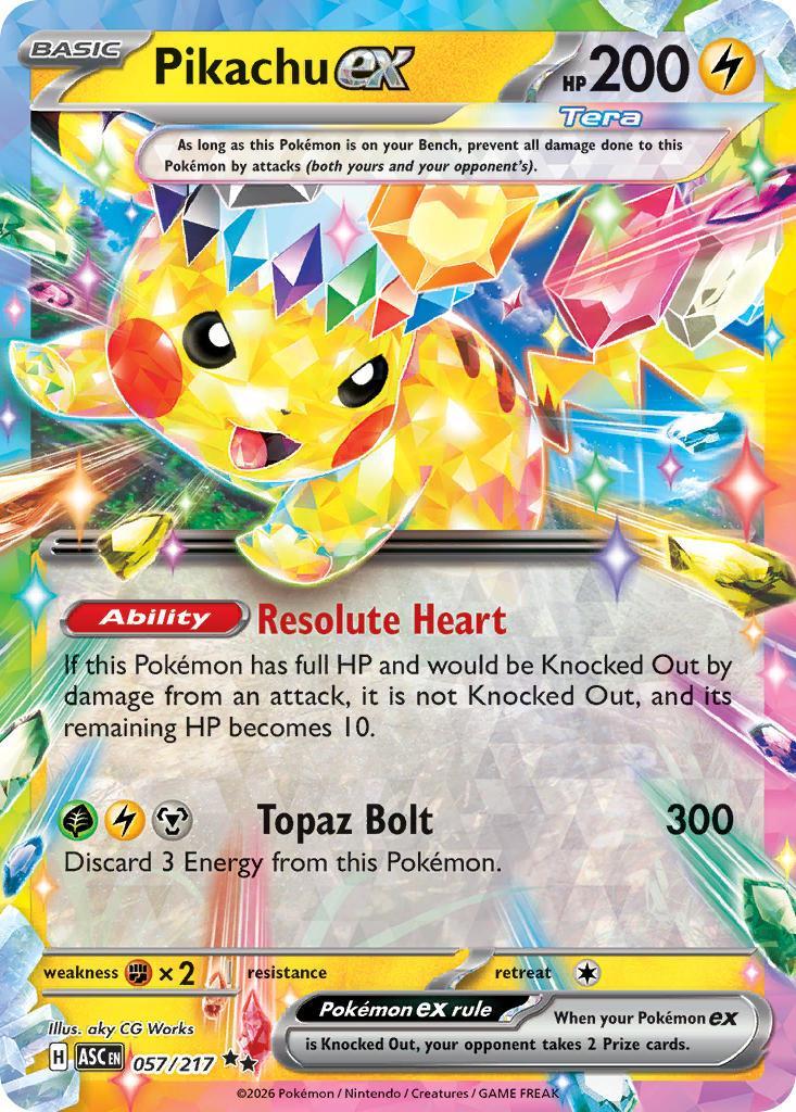 Pikachu ex 057/217 Ascended Heroes Pokémon card | Pokebundles Ireland