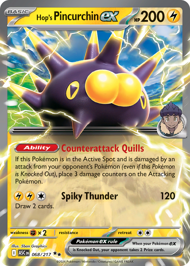 Pokemon TCG Hop's Pincurchin ex 068/217 - Ascended Heroes