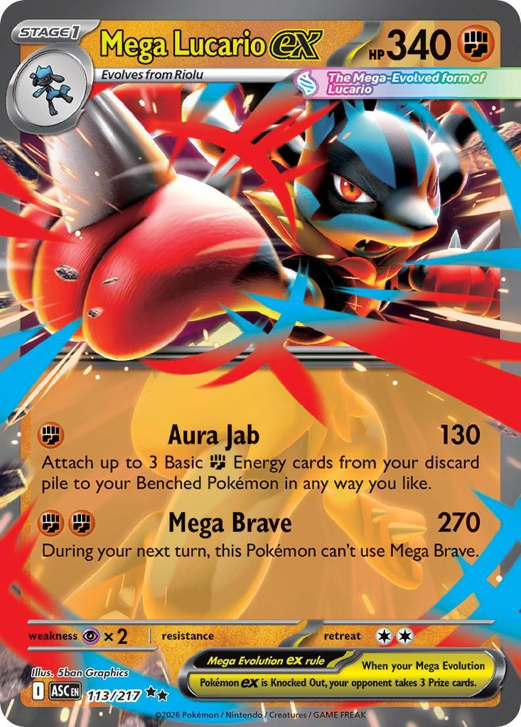 Mega Lucario ex 113/217 Ascended Heroes Pokémon card | Pokebundles Ireland
