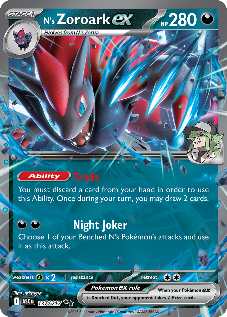 Pokemon TCG N's Zoroark ex 137/217 - Ascended Heroes
