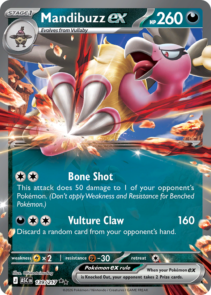 Pokemon TCG Mandibuzz ex 139/217 - Ascended Heroes