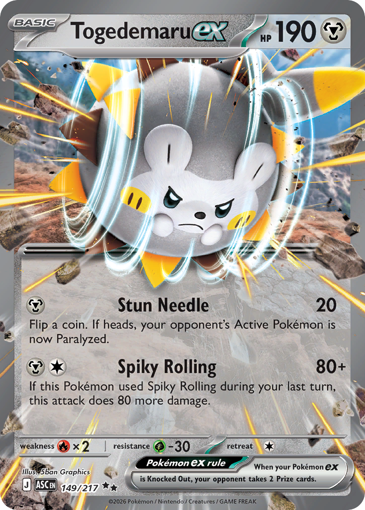 Pokemon TCG Togedemaru ex 149/217 - Ascended Heroes