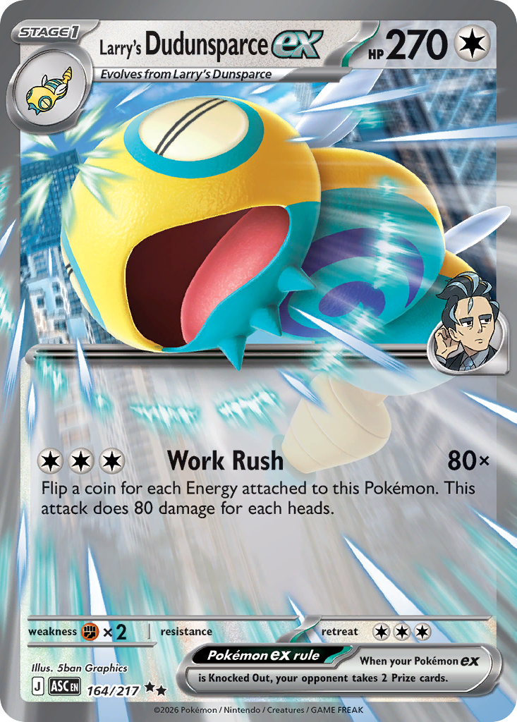 Pokemon TCG Larry's Dudunsparce ex 164/217 - Ascended Heroes