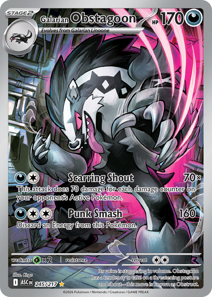 Pokemon TCG Galarian Obstagoon 245/217 - Ascended Heroes