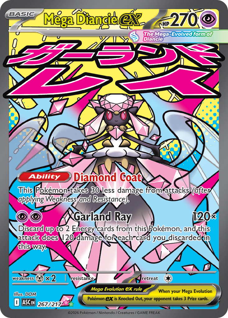Pokemon TCG Mega Diancie ex 267/217 - Ascended Heroes