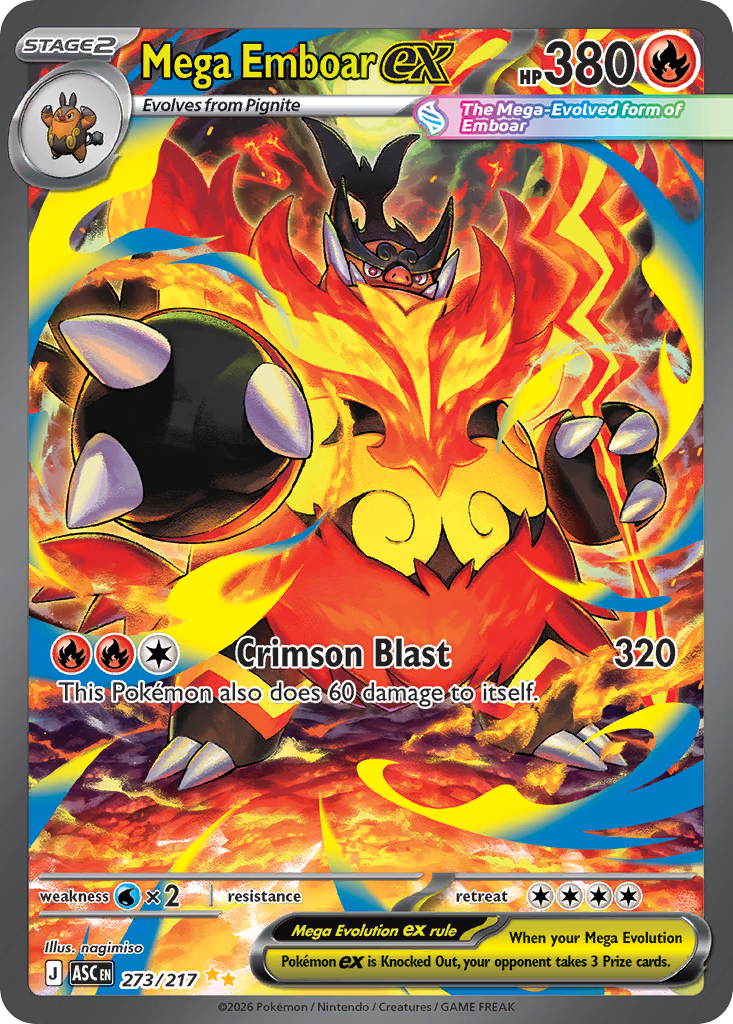 Pokemon TCG Mega Emboar ex 273/217 - Ascended Heroes