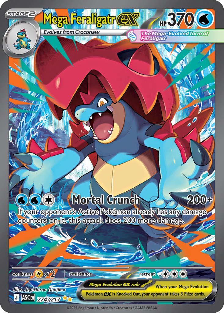 Pokemon TCG Mega Feraligatr ex 274/217 - Ascended Heroes