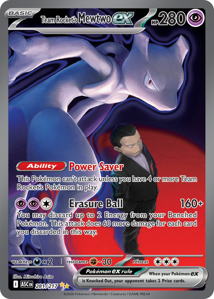 Pokemon TCG Team Rocket's Mewtwo ex 281/217 - Ascended Heroes